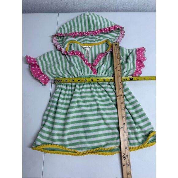 Matilda Jane Terry Cloth Swim Cover Up Girl’s Size 4-6 Green White Striped - Picture 3 of 8